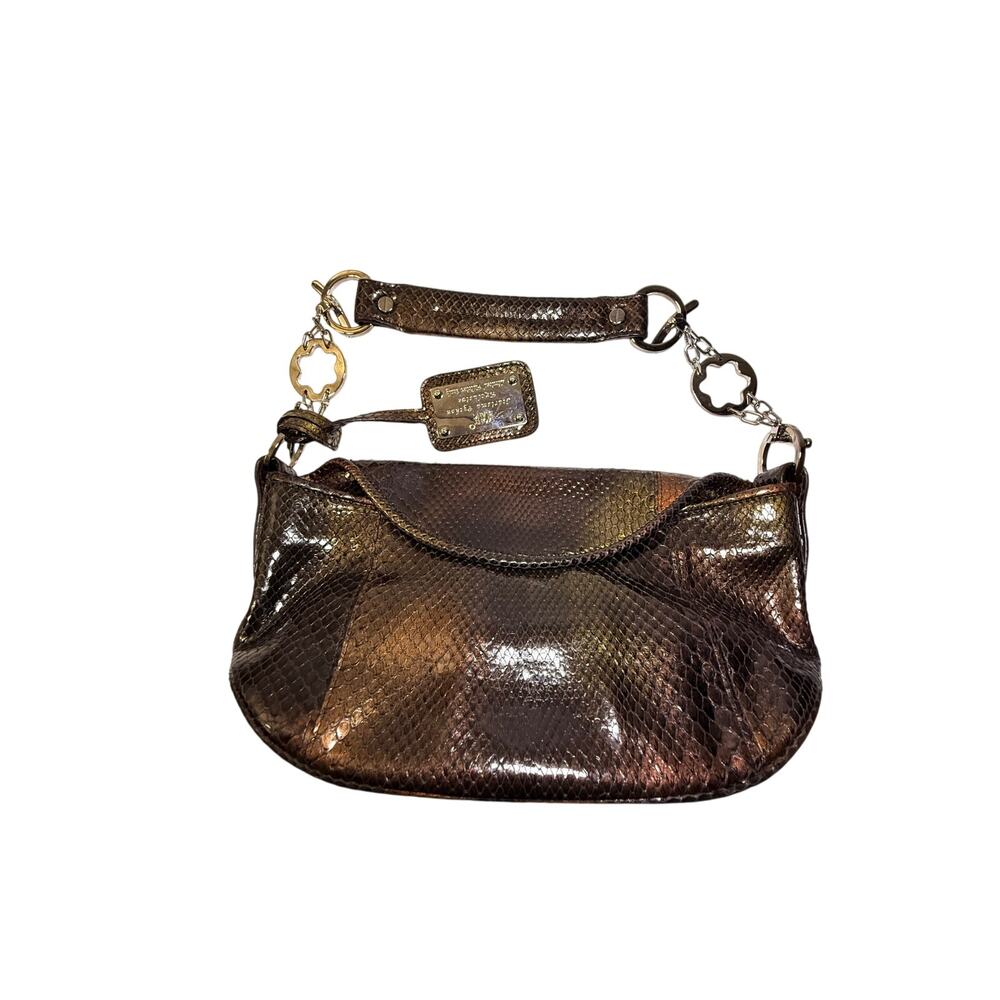 Montblanc Vintage Brown Snakeskin Shoulder Bag - Exotic Luxury